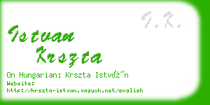 istvan krszta business card